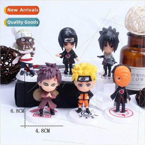 Solid PVC ninja 6 sets anime h Naruto car doll cake ornament