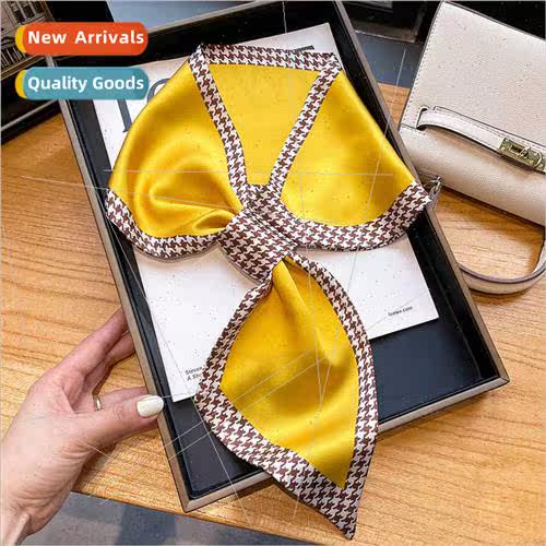 Korean  new spring fall cross small silk scarf women wh shir