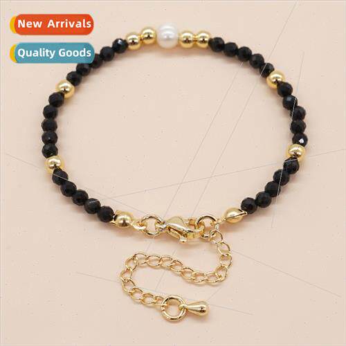 Bohemian  copper bead punch pearl lobster clasp high value j