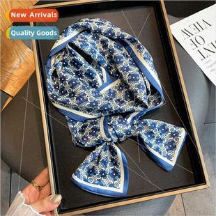 new Korean small fall sil twill winter printing 2021 fashion