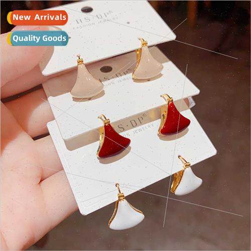 Korearetro simple triangle drop oil earrings female sweet ni
