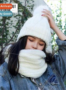 Winter plus long scarf wool hat children twoPCS set one knte