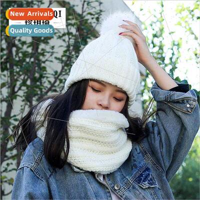 Winter plus long scarf wool hat children twoPCS set one knte