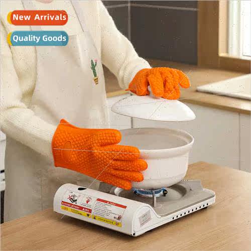 New silicone five-finger gloves microwave oven heat  anti-sc