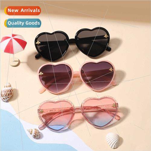 new Korean retro love frame bee personalized children sungla