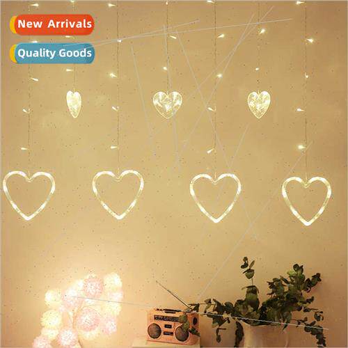 LED heart lights curtain lights small colorful lights string