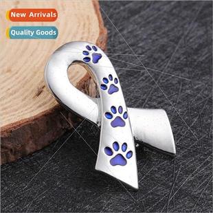 creative dog paw American brooch geometric alloy sil fashion