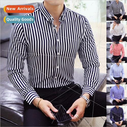 Cotton Oxd Mens Shirts High Qualy Striped Business Casu