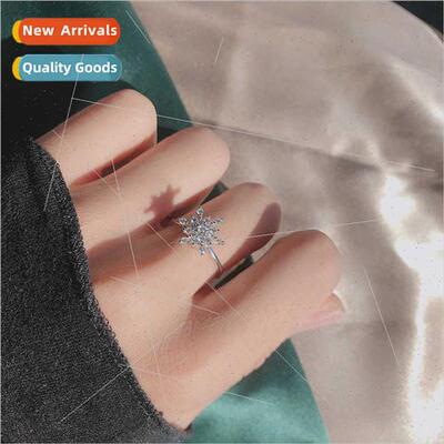 2023 Spinning Snowflake Ring Rotating Spinning Ring Adjustab