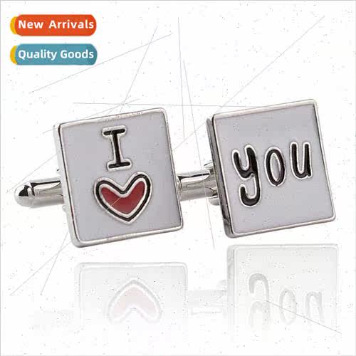 jewelry new letters cufflinks I love you fashion couple Fren