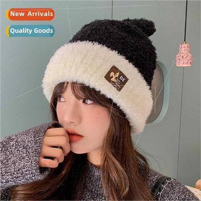 Autumn winter cute knted cap new fall winter thickening bow