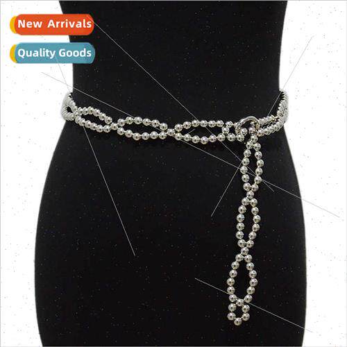 Summer new women belt simple casual beaded decoration chain