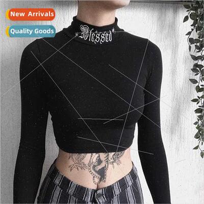 Diablo Design High Neck Embroidered Cardi Top Women Skinny R