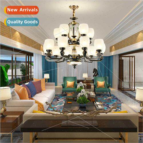 xury imation jade Chinese living room chandelier villa hall