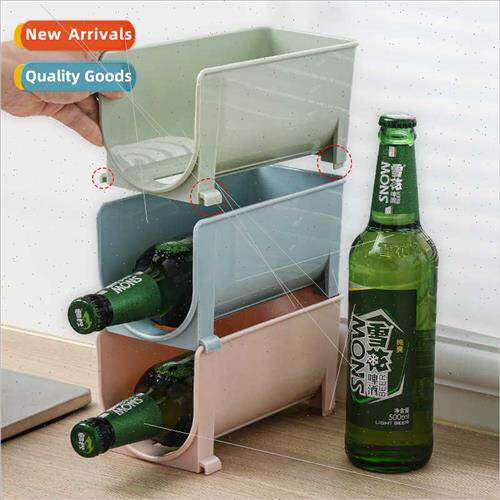 Refrigerator U-shaped stackable organizer beer drink cans wi
