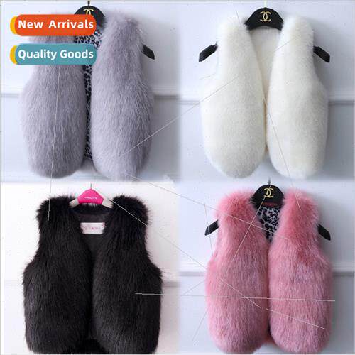 Fall and winter imation fox fur childrens clothing plush sho