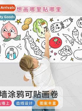 Children graffi scroll coloring painting paper long scroll k