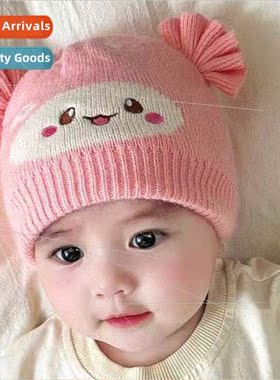 Bena bear expression girl children cap knted cartoon wool ma