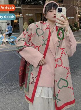 Love pentagram Korean  warm faux cashmere atmosphere sense t