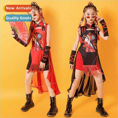 Childrens national tide girls permance clothing Chinese  chi