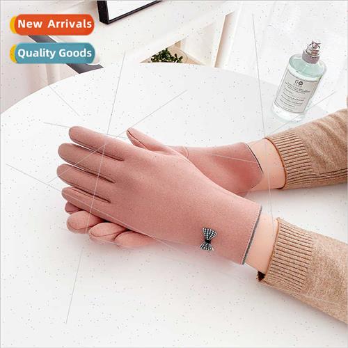 Gloves female winter cycling warm windprocold touch screen e