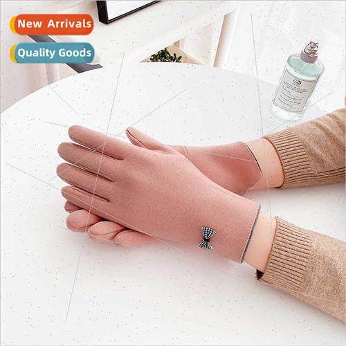 Gloves female winter cycling warm windprocold touch screen e