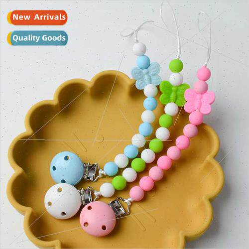 licone Anti Drop Chain Bow licone Beads Teether Pacifier Ant