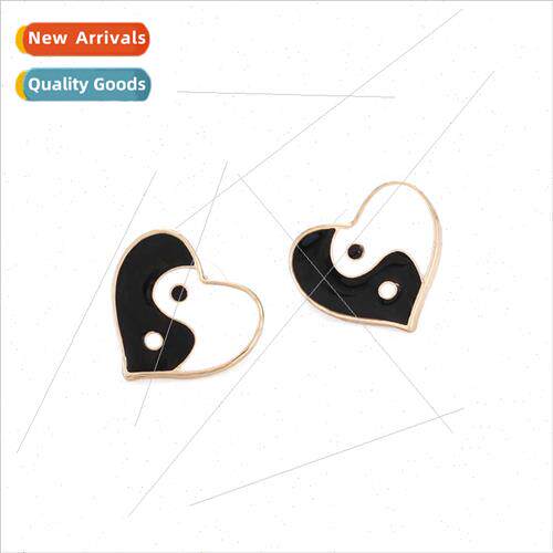 Personalized wild heart-shaped oil drop Taiji earrings count