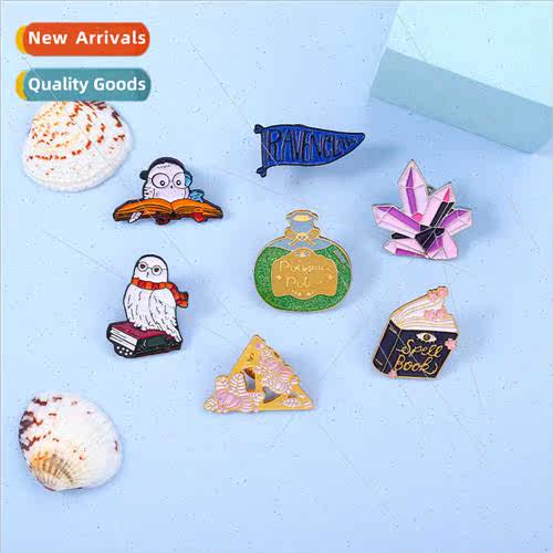 Animal series alloy brooch fine cartoon cute owl magic book
