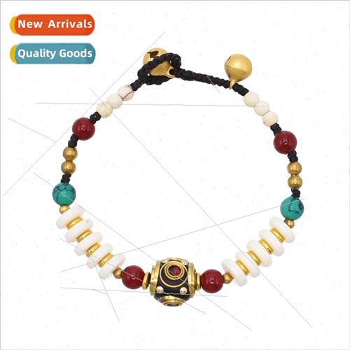 Colorful Beaded Turquoise Bracelet Vintage Braided Adjustabl