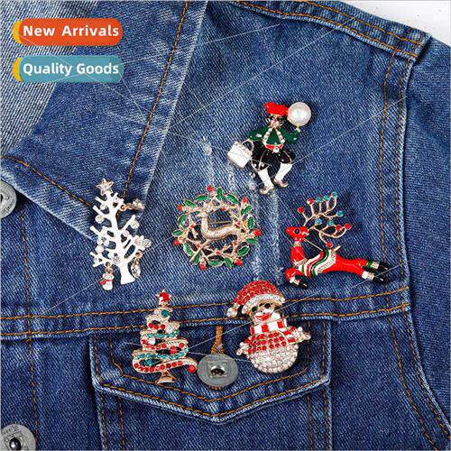 Ornaments Christmas series brooch Christmas snowman elk diam