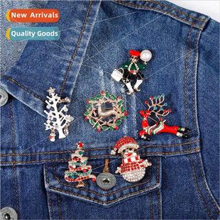 Ornaments Christmas series brooch Christmas snowman elk diam