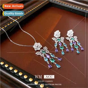 flower zirconia needle earrin tassel earrings butterfly lver