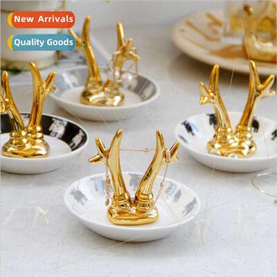 ins Scandinavian reindeer antlers ceramic crafts jewelry tra