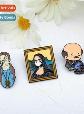 Japan cute oil painting brooch schoolbag decoration pin coup