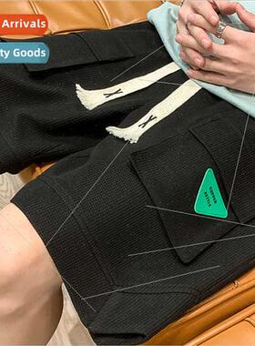 high set work shorts men summer fat big size half pants five