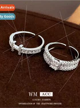 Korea zirconia letters round open ring index finger ring hun