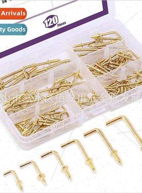 120pcs box copper-plated 7 hooks self-tapping screws right-a