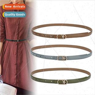 female fashion dark mple decoration belt green skirt leather