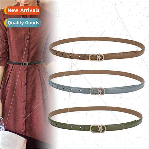 mple leather belt female fashion dark green decoration skirt