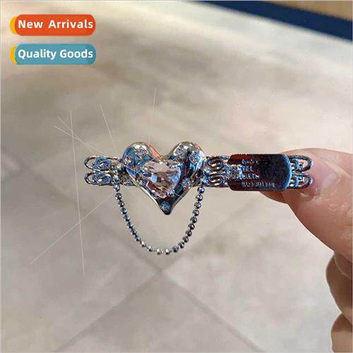 new metal wind love heart hairpin female bangs clip girl sid