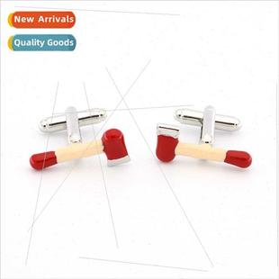 Copper red axe cufflinks wedding gifts men women cufflinks