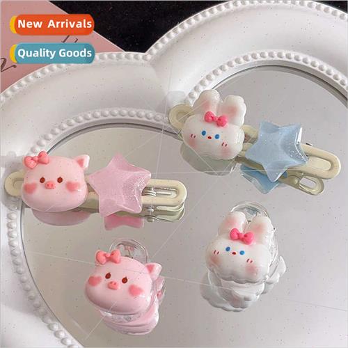 Cartoon piglet rabb hair clips duckbill clip small scratch c