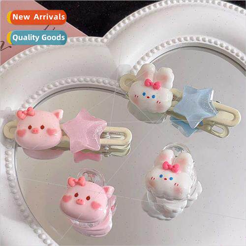 Cartoon piglet rabb hair clips duckbill clip small scratch c
