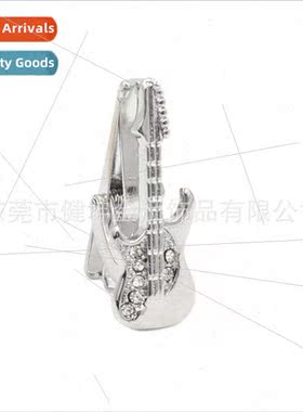 Europe Diamondized Violin Metal Tie Clip Guar Music Tie Clip