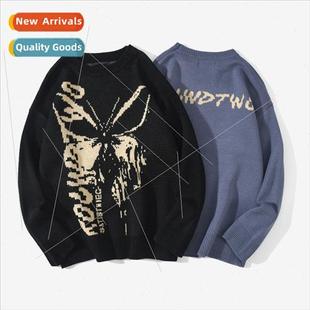 Y2k Hip Hop Knwear 2021 Harajuku Fashion Butterfly Male L