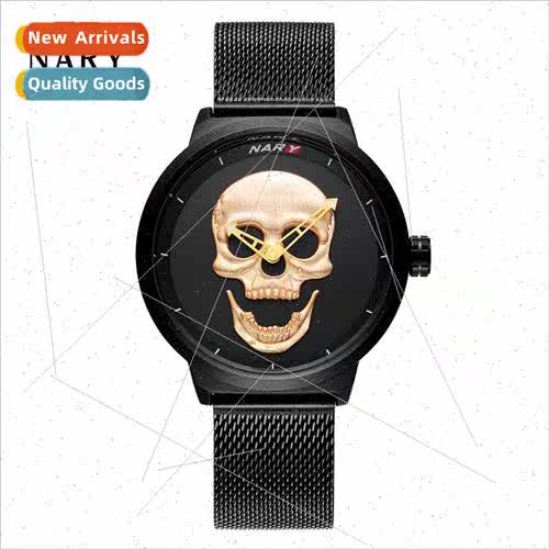 Atmospheric skull men personalized watch waterproof mesh ban