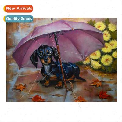 New handmade full embroidery umbrella dachshund dachshund  c