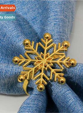 Western restaurant gold snowflake napkin ring Christmas napk