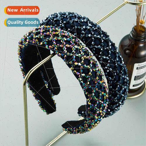 Europe fashion handmade beaded crystal sponge hair band Ba F